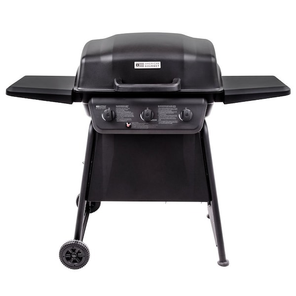 3-Burner Portable Gas Grill – 30,000 BTU, 320 Sq.In, Foldable, With Thermometer